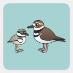 Killdeer & Chick Square Sticker
