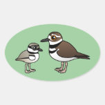 Killdeer & Chick Oval Sticker