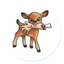 Killer Bambi Round Stickers