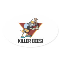 Killer Bees Oval Stickers