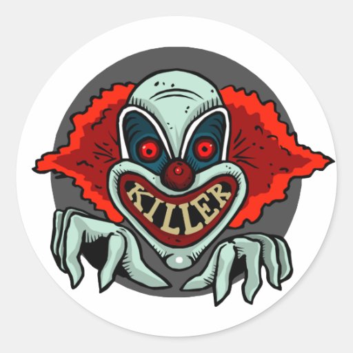 Killer Clown Classic Round Sticker Zazzle