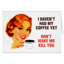 Killer Coffee Bad Girl Greeting Cards