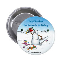 Killer Snowman Funny Cartoon Pin