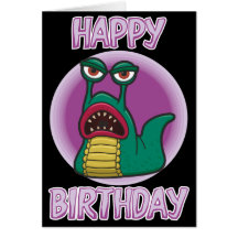 Killer Space Slug Birthday Card
