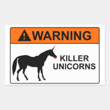 Killer Unicorns Rectangle Stickers