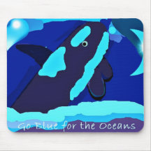 Killer whale blue for ocean mousepad