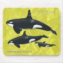 Killer Whale Family Mousepad Mustard Background