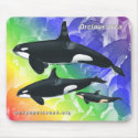 Killer Whale Family Mousepad Rainbow bkg 1 by acspugetsound Killer Whale Family Mousepad Rainbow bkg 1