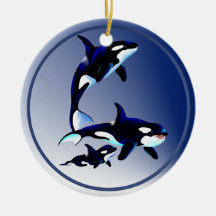 Killer Whale Family Ornaments