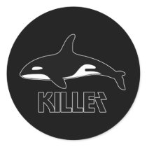 Killer Whale Orca of Death Round Stickers