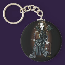 "Killing Time" Gothic School Girl Fairy Keychain keychains