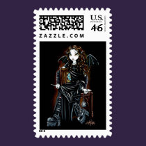 "Killing Time" Gothic School Girl Fairy Postage postage