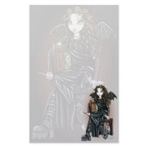 "Killing Time" Gothic School Girl Fairy Stationery by mykajelina "Killing Time" Gothic School Girl Fairy Stationery