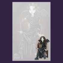 "Killing Time" Gothic School Girl Fairy Stationery