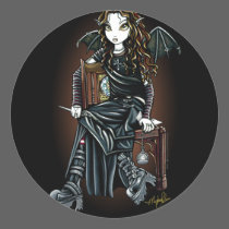 "Killing Time" Gothic School Girl Fairy Stickers