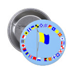 Kilo Nautical Signal Flag "I wish to communicate" Pin