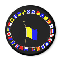 Kilo Nautical Signal Flag "I wish to communicate" magnets by sailorpatp Kilo Nautical Signal Flag "I wish to communicate" magnets