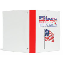 Kilroy for Congress Patriotic American Flag 3 Ring Binder