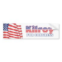 Kilroy for Congress Patriotic American Flag Bumper Sticker