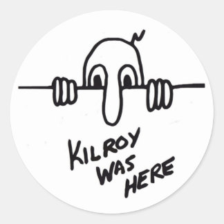 stickers kilroy graffiti sticker gifts round classic zazzle