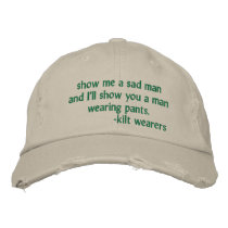Kilt-wearer's hat embroidered baseball cap