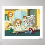 Kim Possible family breakfast twins food fight Posters