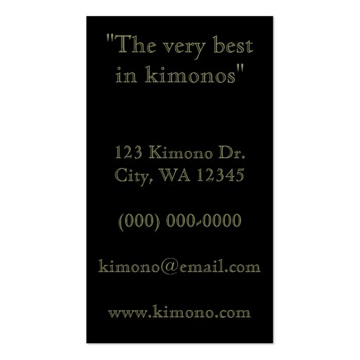 Kimono Business Card Templates (back side)