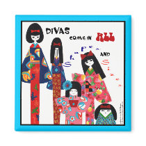 Kimono Divas-Colorful Positive Art N Quote Magnet by leilasworld Kimono Divas-Colorful Positive Art N Quote Magnet