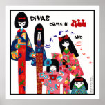 Kimono Divas-Positive Uplifting Art & Words Print