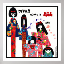 Kimono Divas-Positive Uplifting Art & Words Print