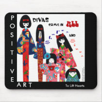 Kimono Divas-Positive Uplifting Asian Art Decor mousepads