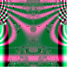 Kimono en fractal rosado y verde esculturas fotográficas