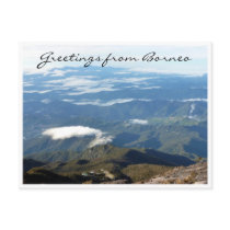 kinabalu borneo greetings postcard