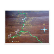 kinabalu trail sign post card