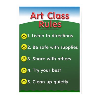 Kindergarten art class rules poster by collguedes