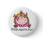 Kindergarten Girl Blond Hair Button