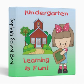 Kindergarten Girl Learning is Fun 1" Binder
