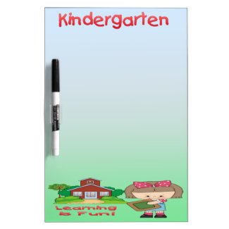Kindergarten Girl Learning is Fun Dry-Erase Whiteboard