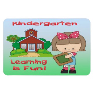 Kindergarten Girl Learning is Fun Flexible Magnets