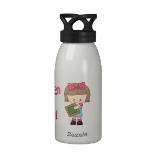 Kindergarten Girl Learning is Fun Water Bottle