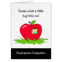 Kindergarten Graduate Red Apple Congratulations Greeting Card
