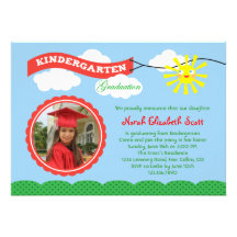 Kindergarten Graduation Photo Invitation