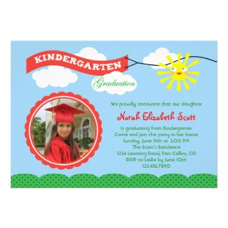 Kindergarten Graduation Photo Invitation