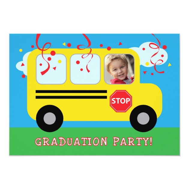 Kindergarten or Preschool Graduation Photo Invitat 5x7 Paper Invitation Card (front side)
