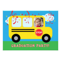 Kindergarten or Preschool Graduation Photo Invitat Announcements
