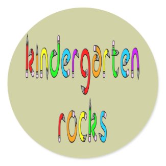 Kindergarten Rocks - Pencil Round Stickers sticker