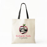 Kindergarten Teacher Bag - Zebra Print Apple