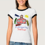 Kindergarten Teacher T Shirt- Schoolhouse & Crayon