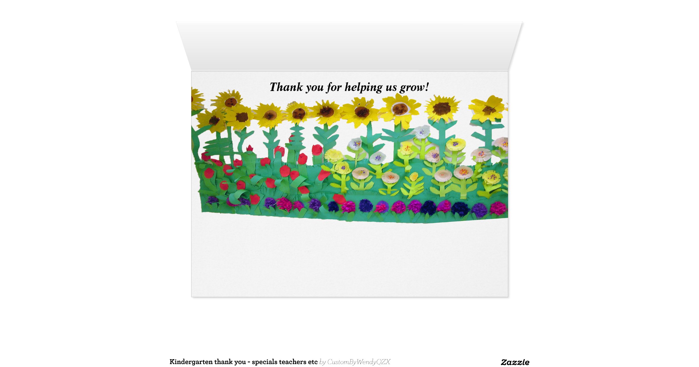 Kindergarten thank you - specials teachers etc greeting card | Zazzle
