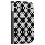 Kindle Case - Black and White Mod Dots
